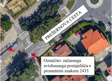 Začasno avtobusno postajališče